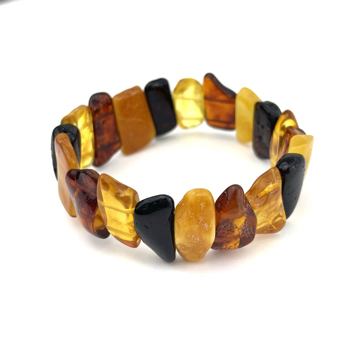 Polished Massive Rectangle Beads Multicolor Bracelet