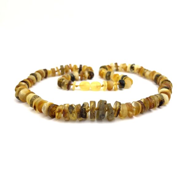 Raw Flat Oval Beads Multicolor Necklace